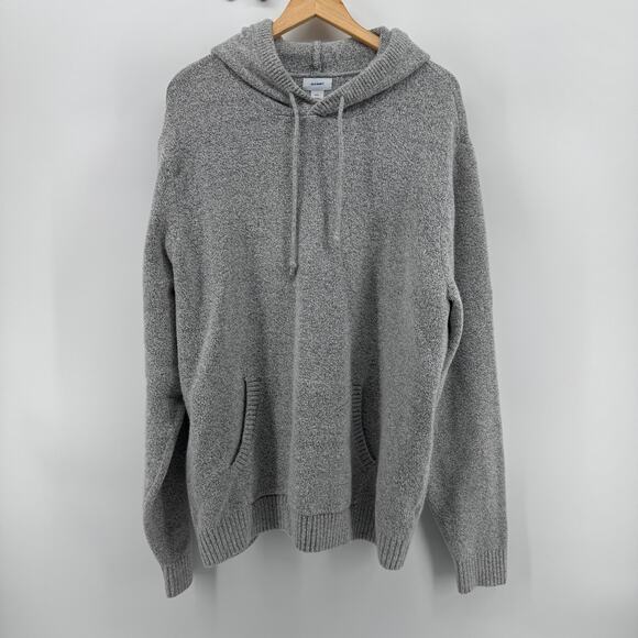 Old Navy Men’s XXL Pull-Over Hoodie Long Sleeve Grey Heather Cotton/Poly Knit - Picture 1 of 4